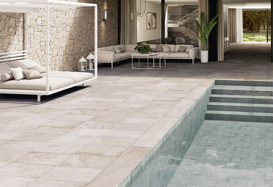 ARTIES WHITE 30,3x61,3 · 11,9''x24,1'' · PELDAÑO BLOCK WHITE 120x33/1,4 · 48''x13''/0,5'' · MULTITACO 15 BALI 30,3x61,3 · 11,9''x24,1'' · PELDAÑO BLOCK BALI 120x33/1,4 · 48''x13''/0,5''