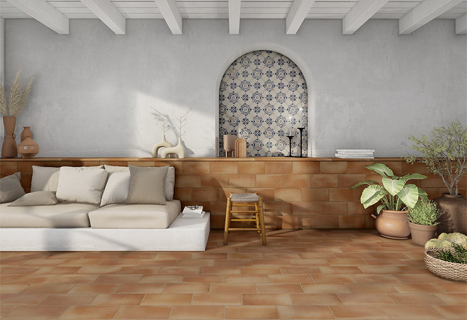 FUEGO ANTIC 15x30 · 6''x11,8'' · PELDAÑO CURVO FUEGO ANTIC 45x33/4 · 17,7''x13''/1,5'' · RAICES 22,5x22,5 · 8,8''x8,8''