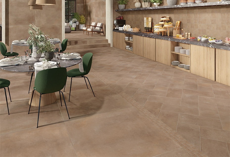 HERITAGE CLAY COTTO 120x120 · 48''x48'' · 30x60 · 12''x24'' · 15x15 · 6''x6'' · MOSAICO 30x30 (5x5) · 12''x12'' (2''x2'') · PELDAÑO BLOCK HERITAGE CLAY COTTO 120x33/3 · 48''x13''/1'' · FRONTAL HERITAGE CLAY COTTO 15x120 · 6''x48''