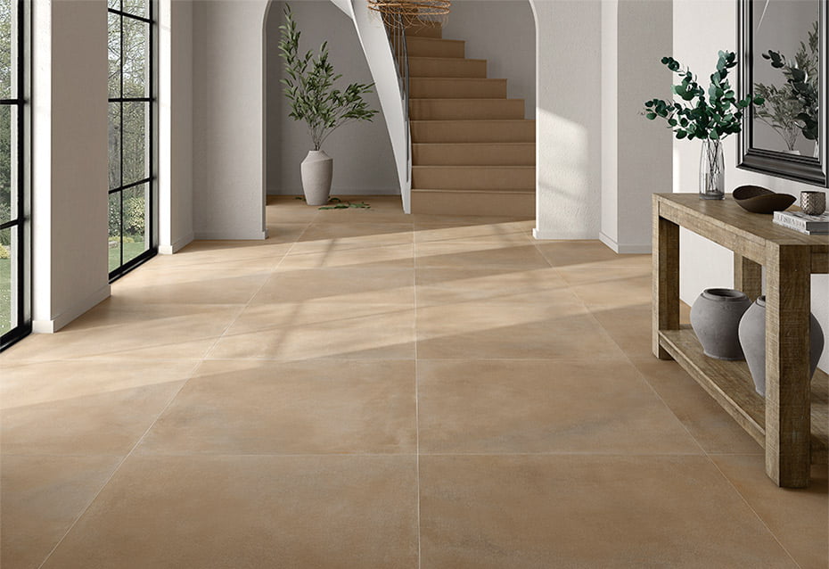 HERITAGE CLAY COTTO 120x120 · 48''x48'' · PELDAÑO RECTO HERITAGE CLAY ANTISLIP COTTO 120x32/3 · 48''x12,5''/1'' · FRONTAL HERITAGE CLAY COTTO 15x120 · 6''x48''