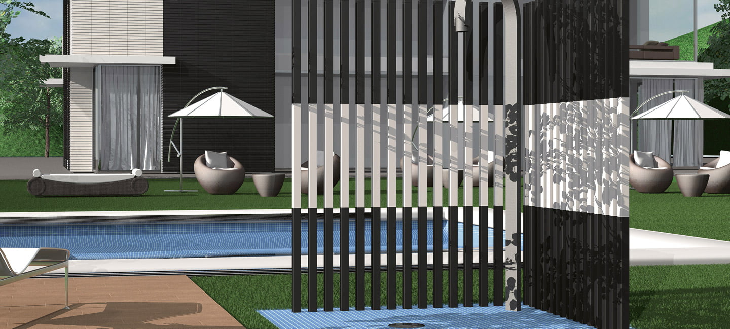 Jardin piscina Exterior Frost Dark Cube Life Arq Natucer