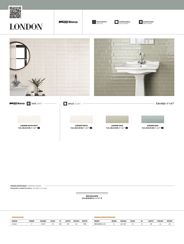 Hoja de despice de la colección London de Natucer