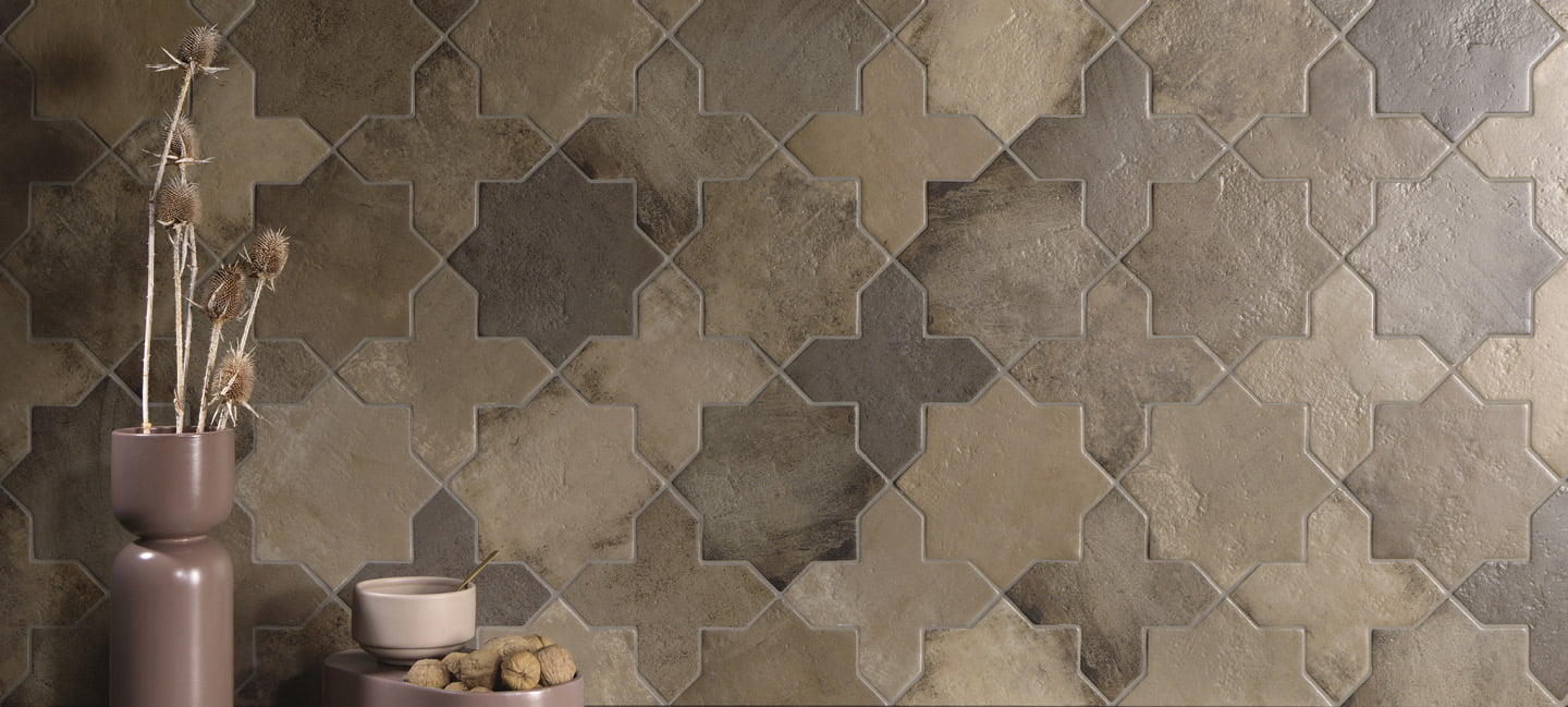 MALTA STAR TAUPE 15,5x15,5 · 6''x6'' · MALTA CROSS TAUPE 15,5x15,5 · 6''x6''