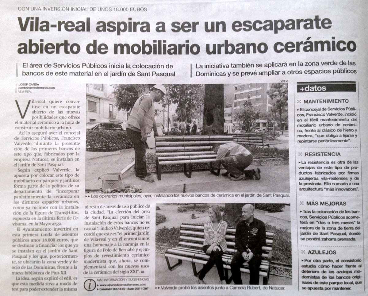 Imagenes Vila-real implanta la cerámica en el mobiliario urbano