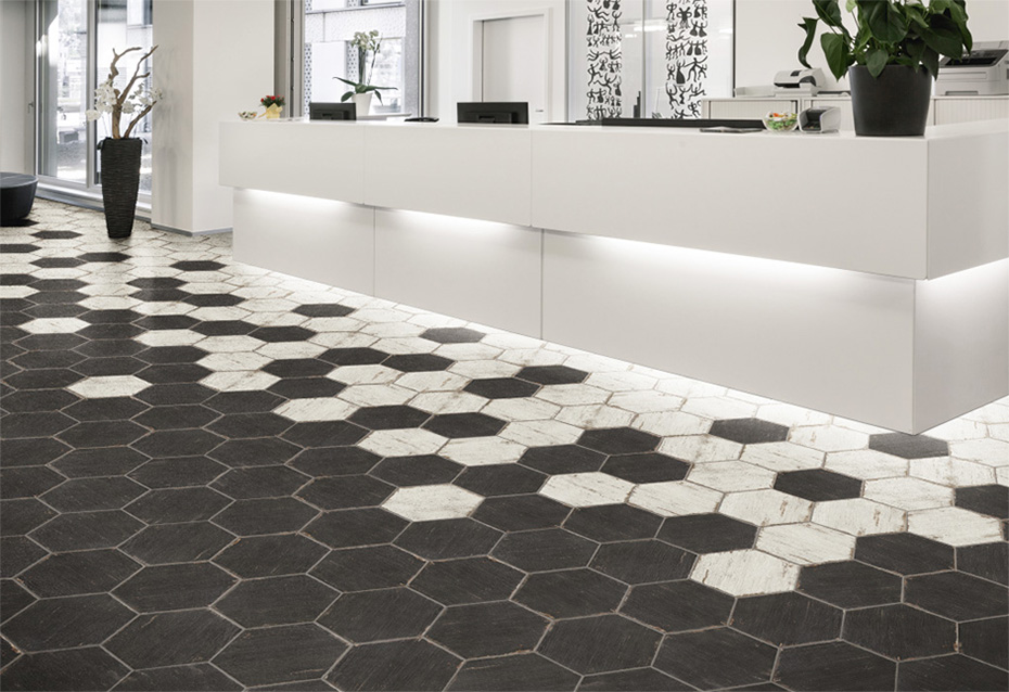 RETRO NEGRE HEX. 36x41,5 · RETRO BLANC HEX. 36x41,5