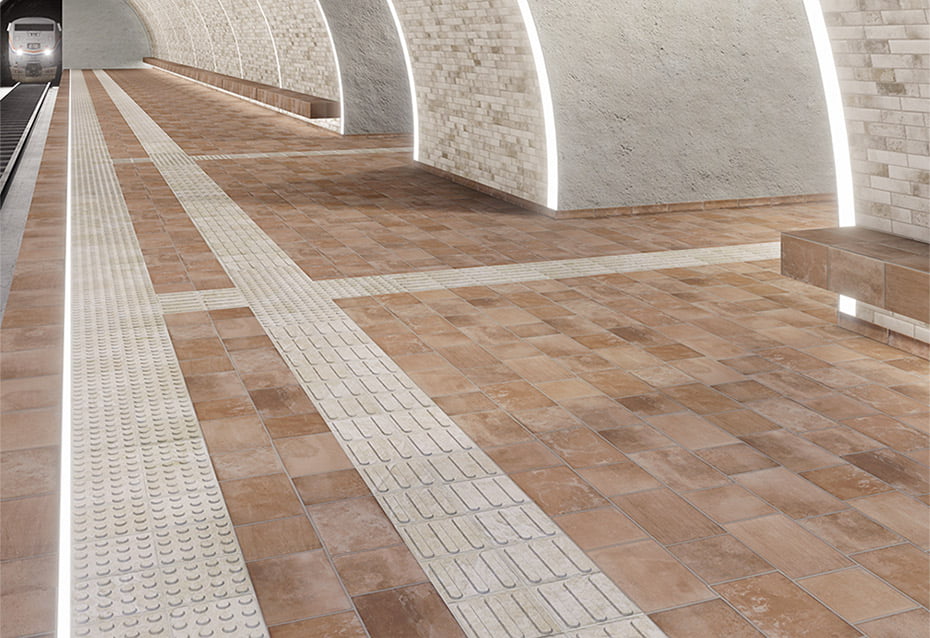 TRANSIT B. NORTH 2.0 - 20x30 · 8''x11,8'' · TRANSIT B. NORTH 2.0 - 20x20 · 8''x8'' · STOP TRANSIT FROST 2.0 - 20x20 · 8''x8'' · GO TRANSIT FROST 2.0 - 20x20 · 8''x8'' · PELDAÑO CURVO TRANSIT B. NORTH 2.0 - 36x33/4 · 14''x13''/1,5'' · ZÓCALO TRANSIT B. NORTH 2.0 - 9x36 · 3,5''x14''<br>BOSTON BRICK DOWNTOWN TRAB. ENM - 25x50 · 10''x20''