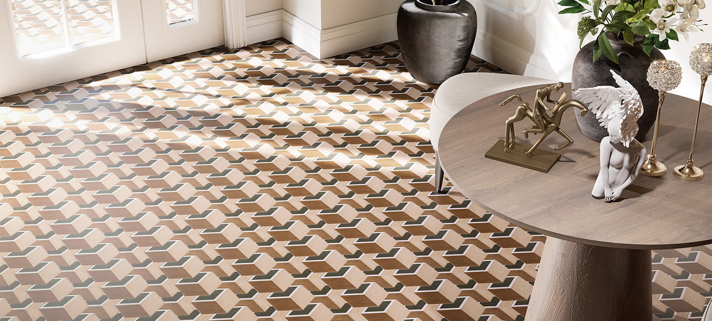 TRIART CUBUS TAUPE 17,2x17,5 · 6,8''x6,9''