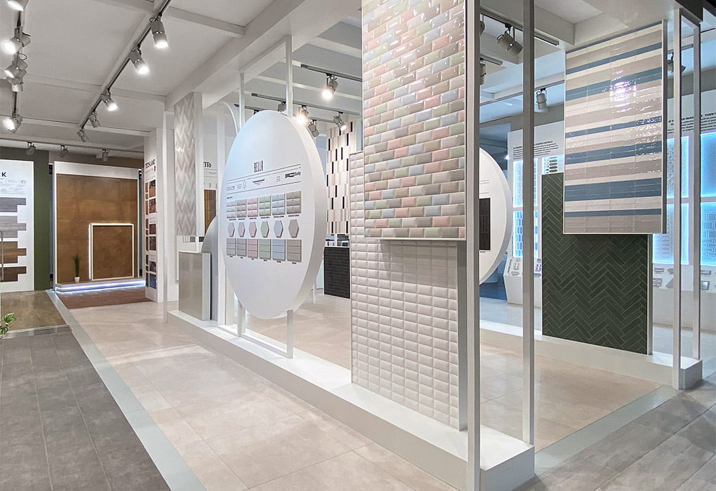 Zona revestimientos en el stand de Cevisama 2020